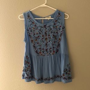 Embroidered floral peplum